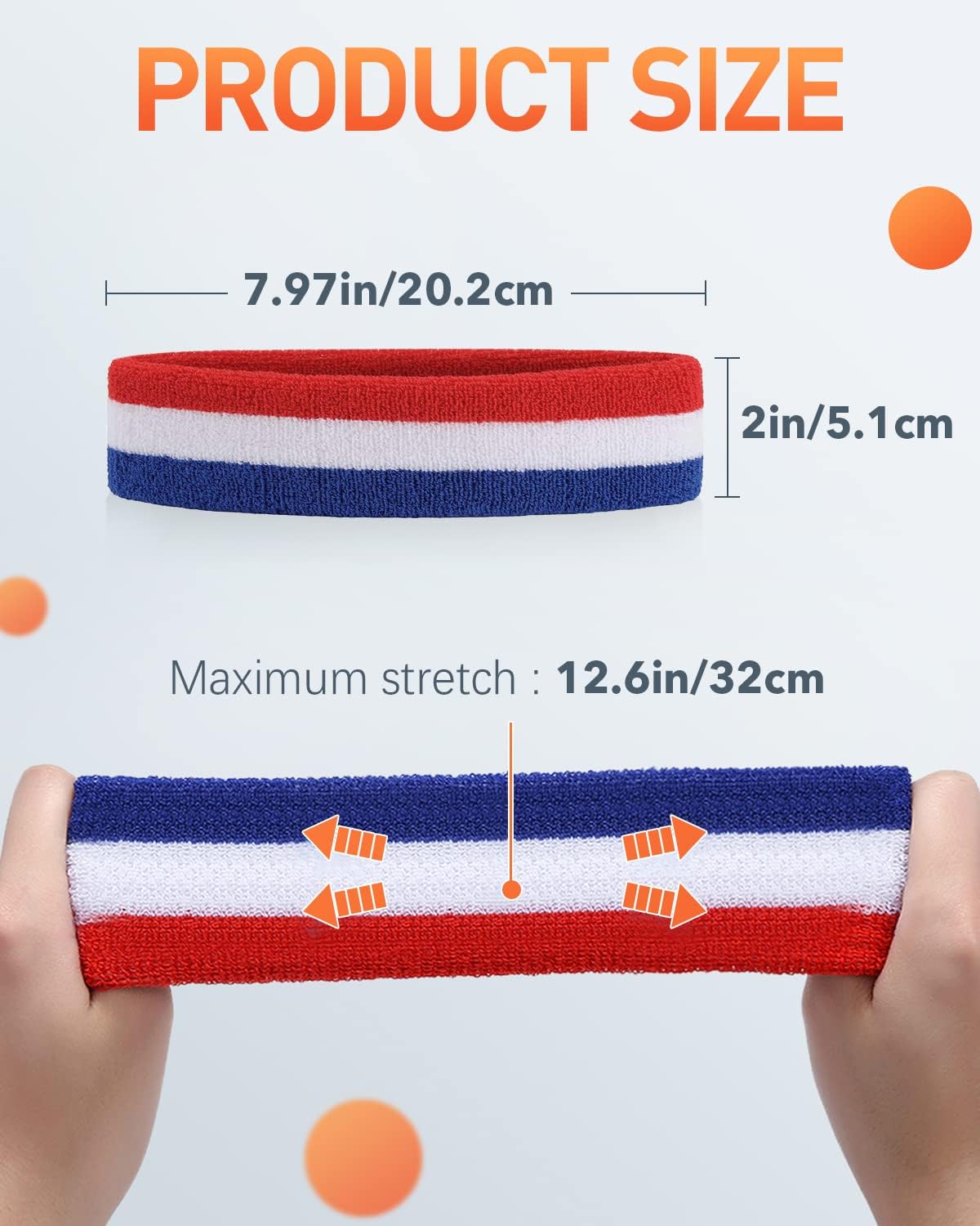 Sweatbands Sport Headbands for Men & Women,Terry Cloth Sweat Band for Tennis, Running, Basketball, Working Out, Exercise- Athletic Sweat Cotton Headband Outdoor