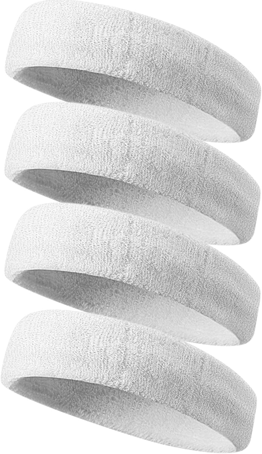 Sweatbands Sport Headbands for Men & Women,Terry Cloth Sweat Band for Tennis, Running, Basketball, Working Out, Exercise- Athletic Sweat Cotton Headband Outdoor