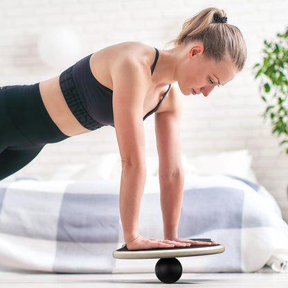 Balance Board 7 Modes Wobble Board with Adjustable Stoppers Exercise Balancing Stability Trainer for Improve Balance, Surf Trainer & Physical Therapy - Roller and 2.8'' Ball Included