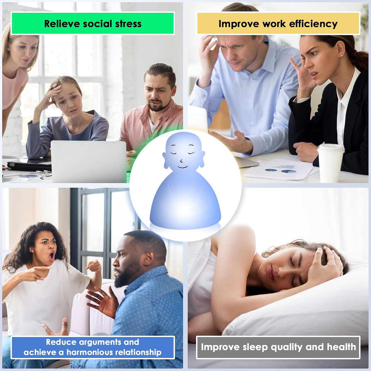 Breathing lamp Guided,3 Color 478s,Visual Meditation Light for Stress Relief