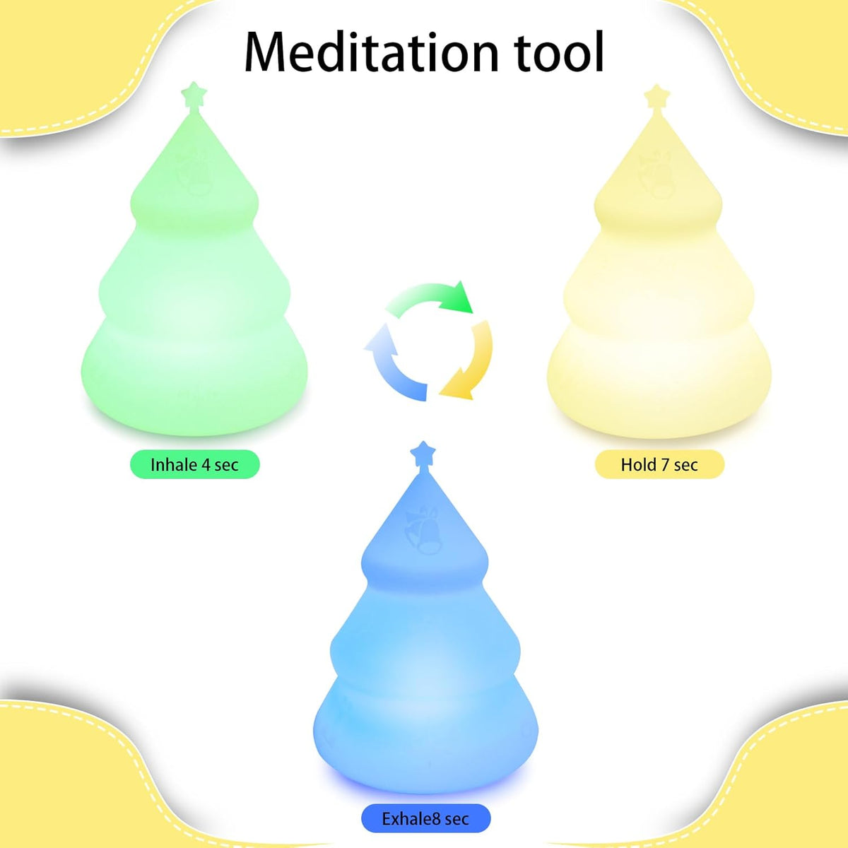 Breathing lamp Guided,3 Color 478s,Visual Meditation Light for Stress Relief