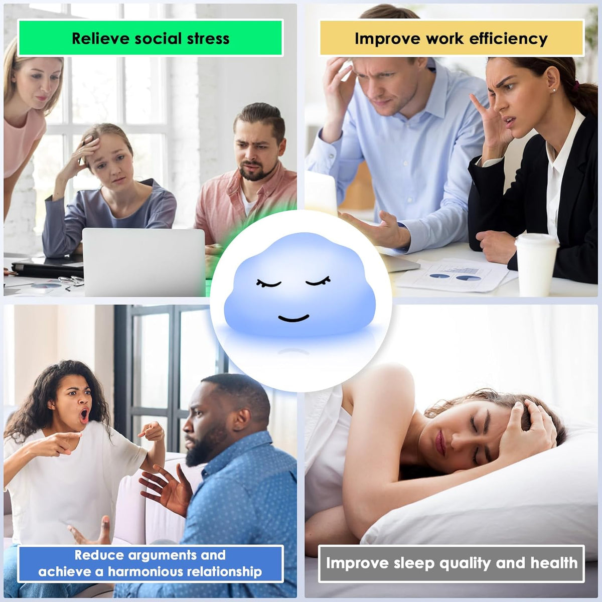 Breathing lamp Guided,3 Color 478s,Visual Meditation Light for Stress Relief