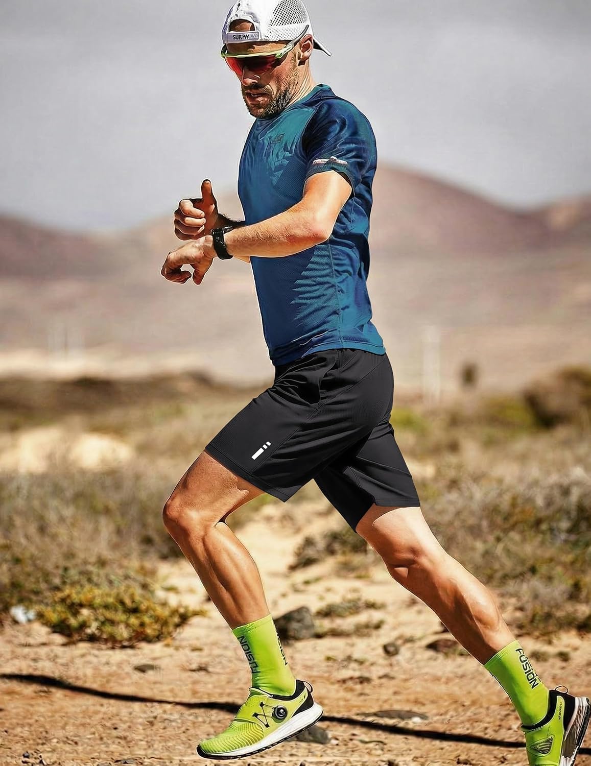 Mens Athletic Running Shorts 7"/ 9" Lightweight Quick Dry Drawstring Mesh Gym Shorts with Zipper Pockets