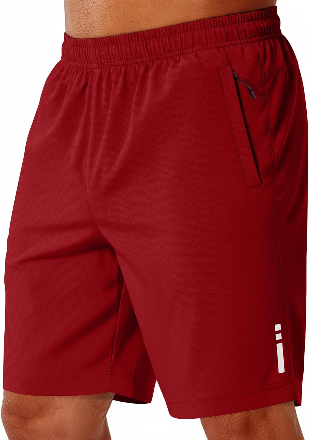 Mens Athletic Running Shorts 7"/ 9" Lightweight Quick Dry Drawstring Mesh Gym Shorts with Zipper Pockets