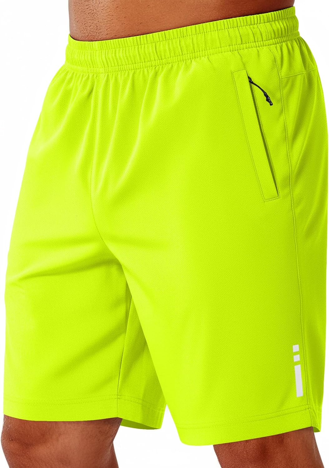 Mens Athletic Running Shorts 7"/ 9" Lightweight Quick Dry Drawstring Mesh Gym Shorts with Zipper Pockets