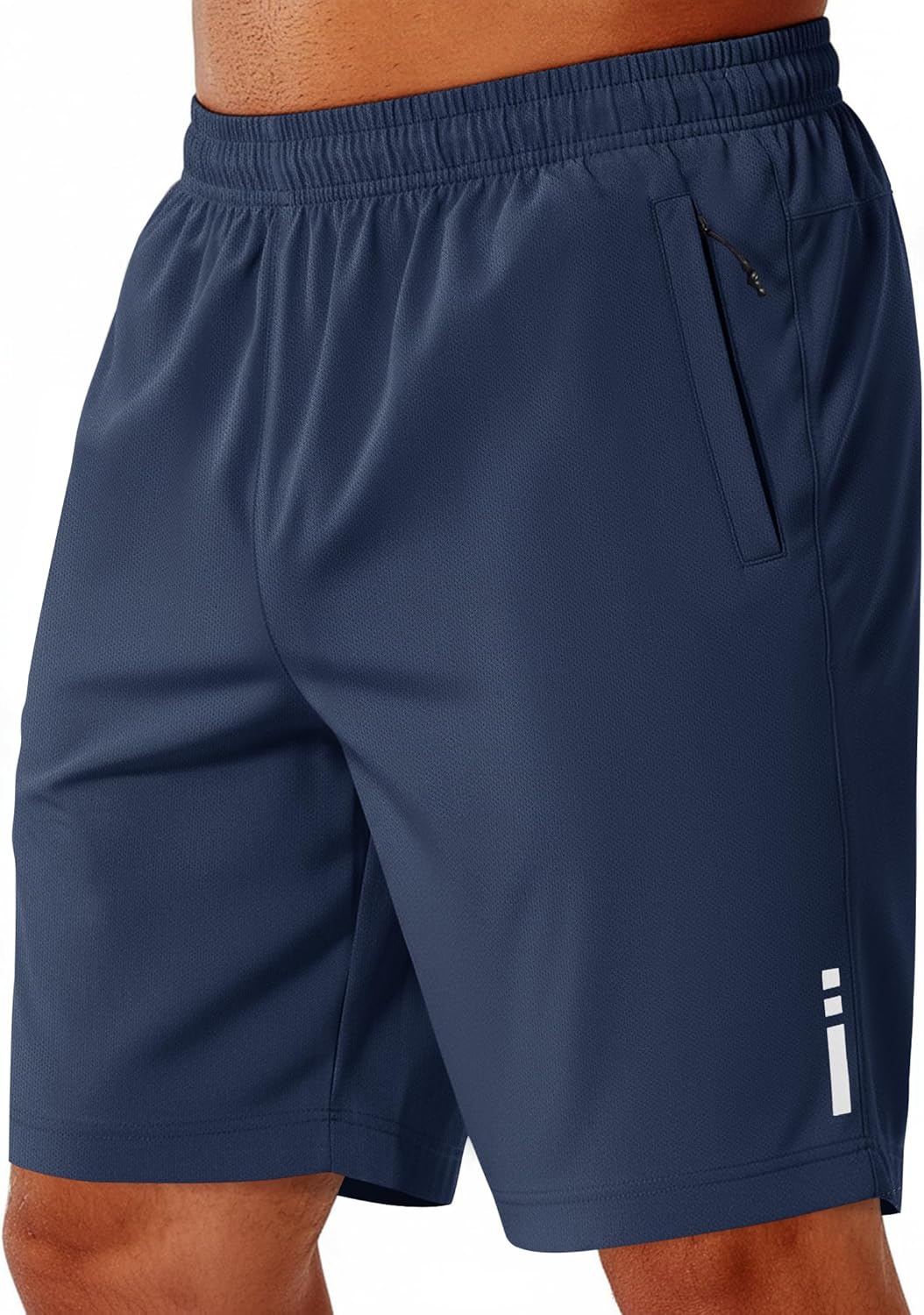 Mens Athletic Running Shorts 7"/ 9" Lightweight Quick Dry Drawstring Mesh Gym Shorts with Zipper Pockets