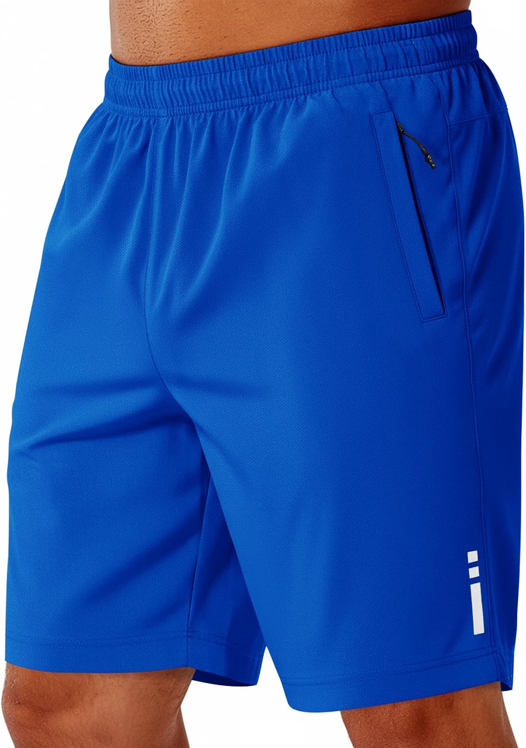 Mens Athletic Running Shorts 7"/ 9" Lightweight Quick Dry Drawstring Mesh Gym Shorts with Zipper Pockets