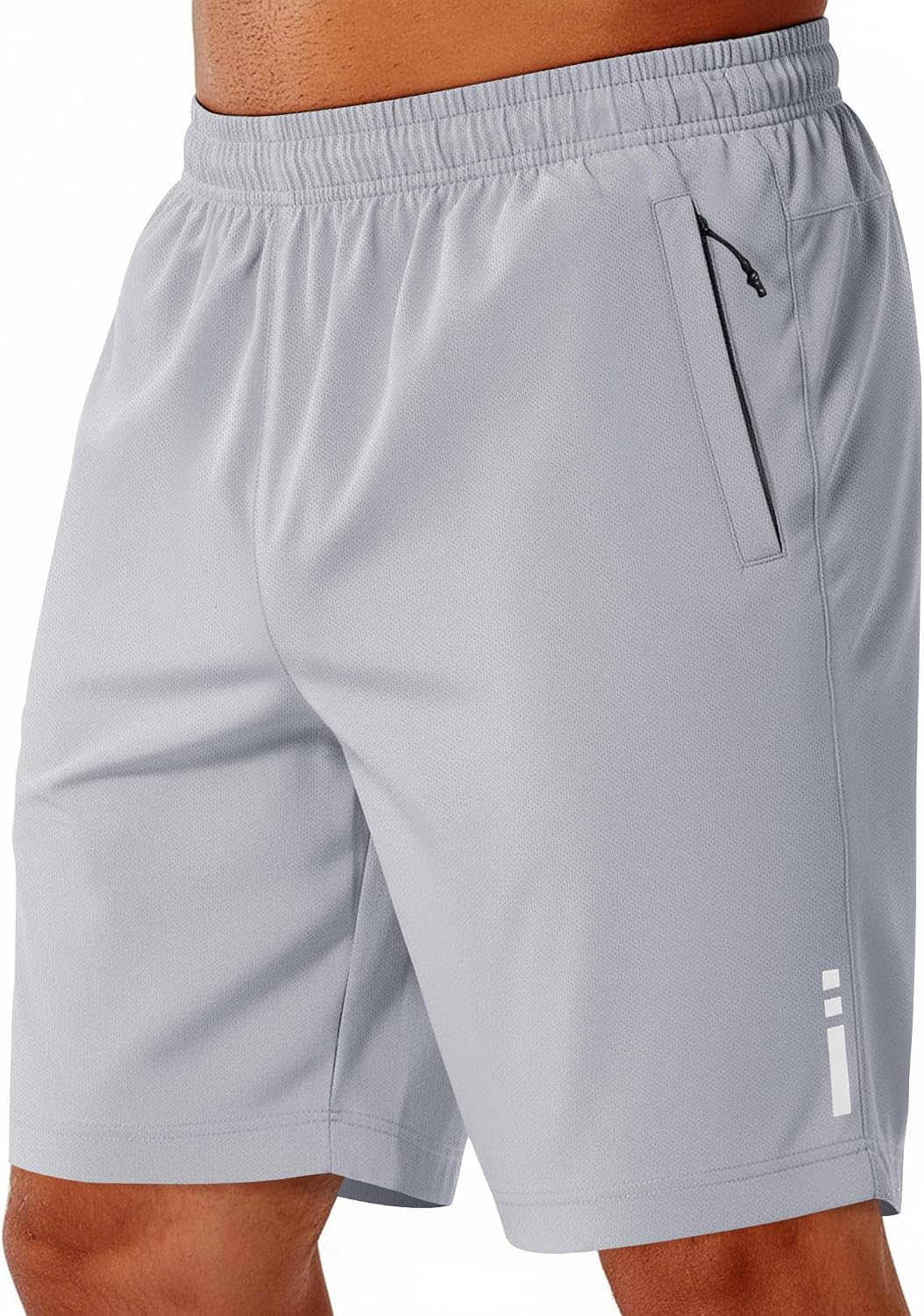 Mens Athletic Running Shorts 7"/ 9" Lightweight Quick Dry Drawstring Mesh Gym Shorts with Zipper Pockets