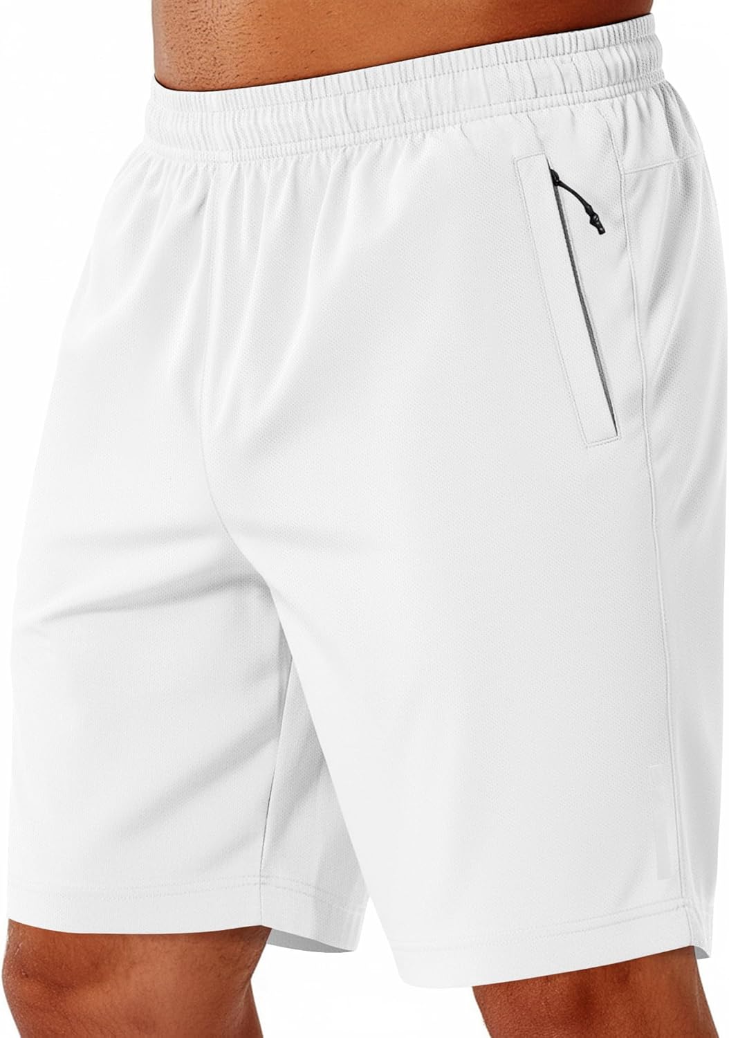 Mens Athletic Running Shorts 7"/ 9" Lightweight Quick Dry Drawstring Mesh Gym Shorts with Zipper Pockets