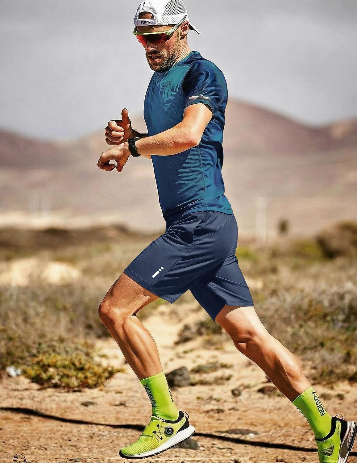 Mens Athletic Running Shorts 7"/ 9" Lightweight Quick Dry Drawstring Mesh Gym Shorts with Zipper Pockets
