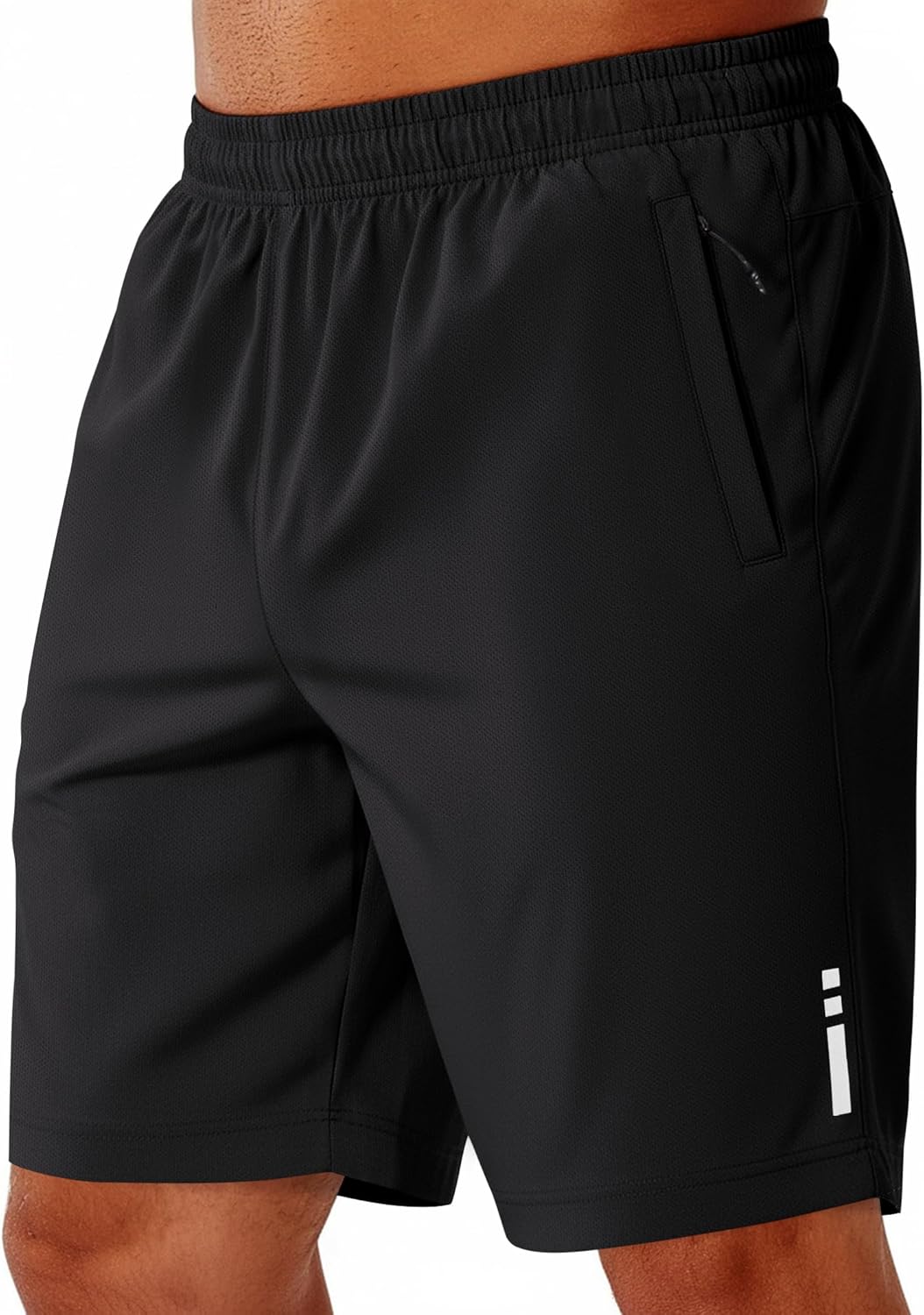Mens Athletic Running Shorts 7"/ 9" Lightweight Quick Dry Drawstring Mesh Gym Shorts with Zipper Pockets