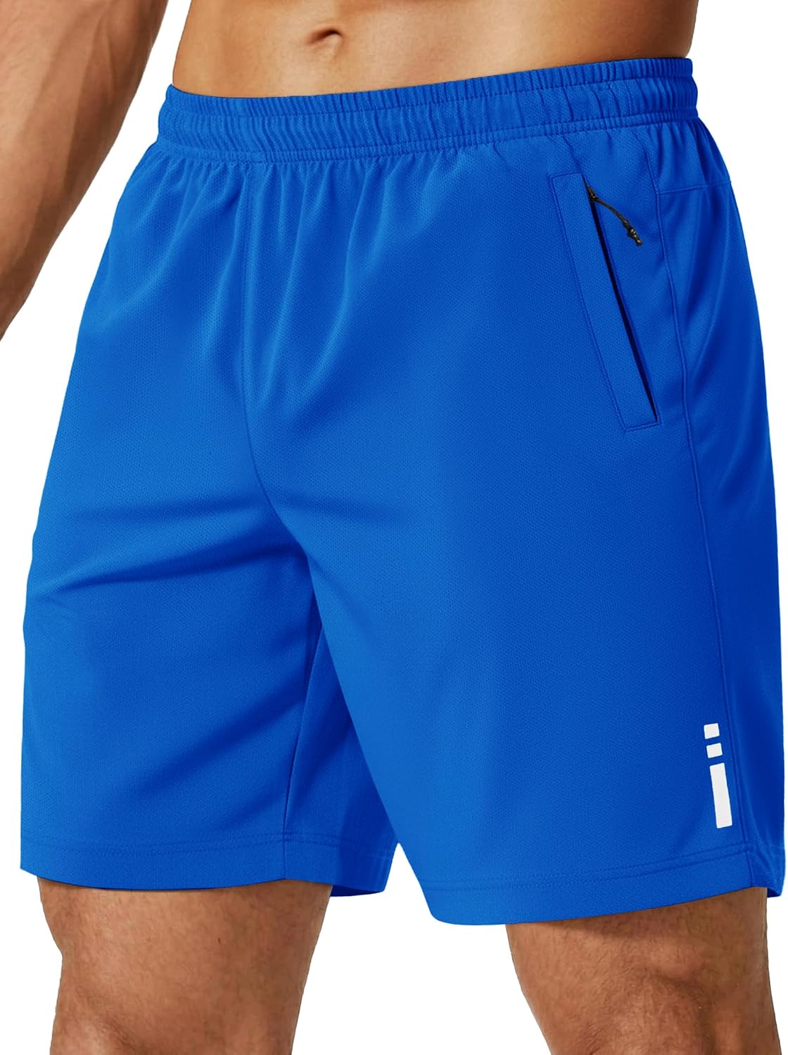 Mens Athletic Running Shorts 7"/ 9" Lightweight Quick Dry Drawstring Mesh Gym Shorts with Zipper Pockets