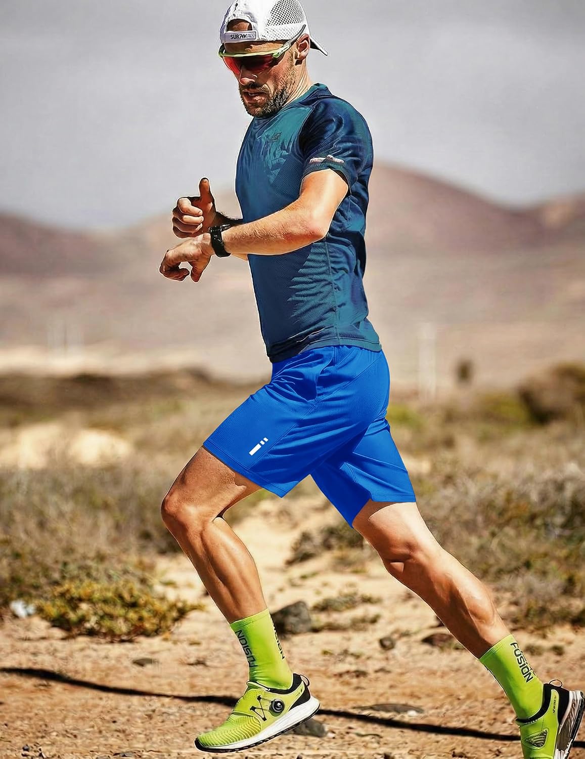 Mens Athletic Running Shorts 7"/ 9" Lightweight Quick Dry Drawstring Mesh Gym Shorts with Zipper Pockets