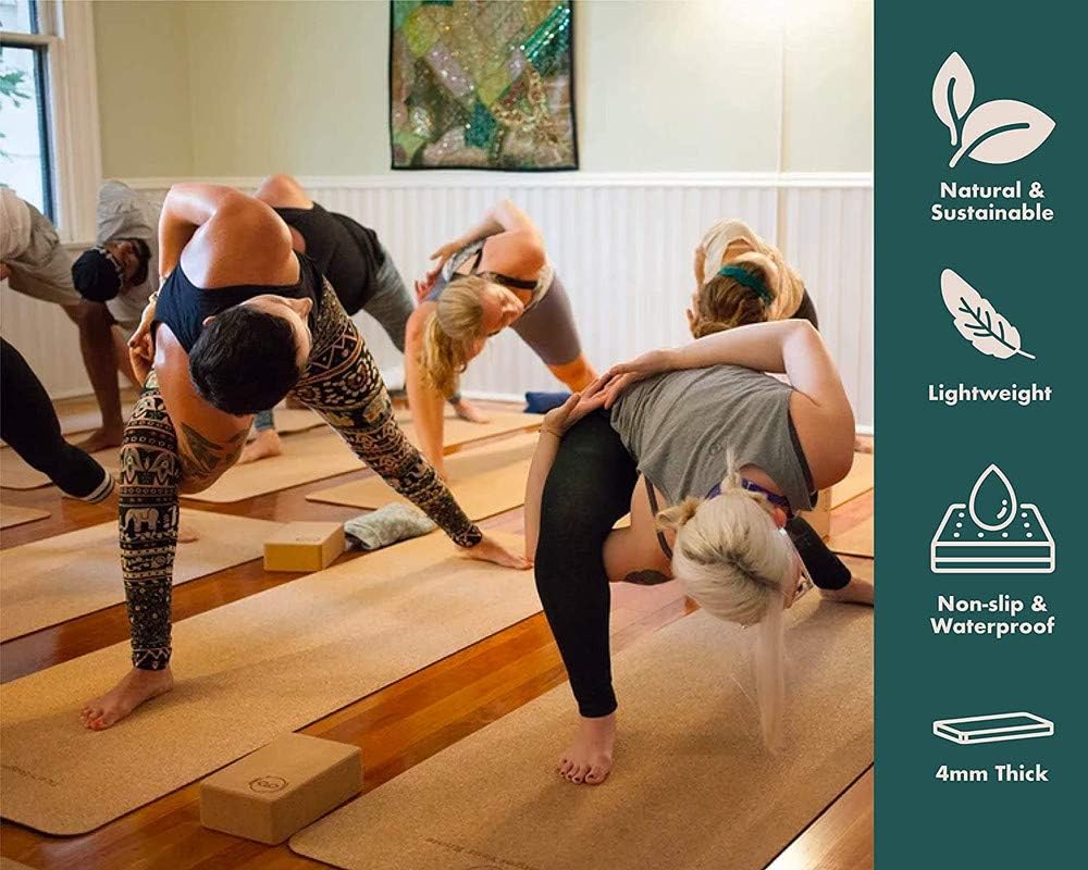 Sweat Proof Durable Cork Yoga Mat Thick Non Slip Exercise Mat for Home Workout