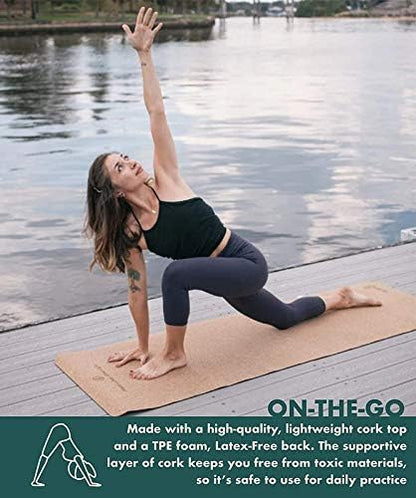 Sweat Proof Durable Cork Yoga Mat Thick Non Slip Exercise Mat for Home Workout