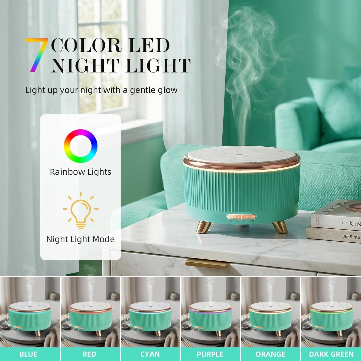 20-Hour Long-Lasting Aromatherapy, 500ML Essential Oil Diffuser