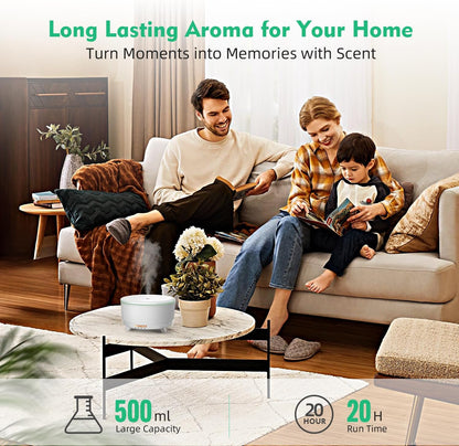 20-Hour Long-Lasting Aromatherapy, 500ML Essential Oil Diffuser