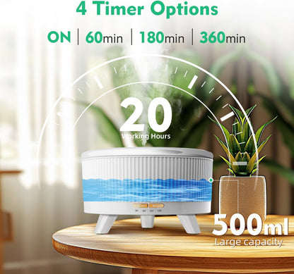 20-Hour Long-Lasting Aromatherapy, 500ML Essential Oil Diffuser