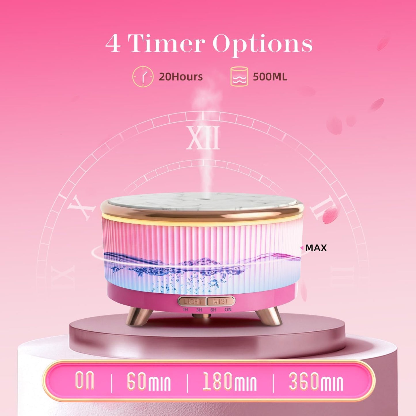 20-Hour Long-Lasting Aromatherapy, 500ML Essential Oil Diffuser