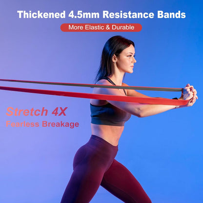 Resistance Bands, Pull Up Bands, Workout Bands for Exercise, Thick Heavy Resistance Band Set with Door Anchor, Elastic Bands for Body Stretching, Training at Home/Gym for Men & Women