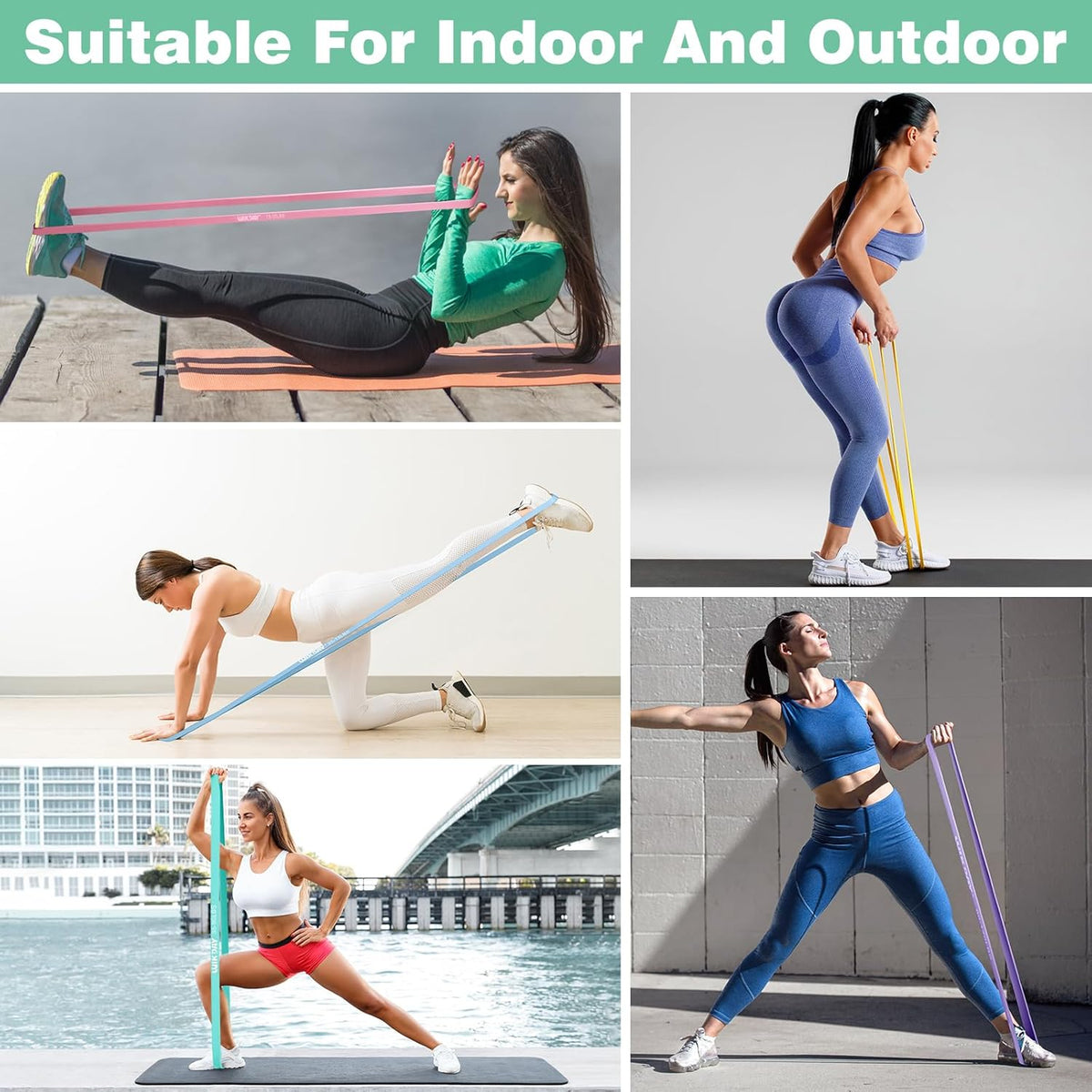 Resistance Bands, Pull Up Bands, Workout Bands for Exercise, Thick Heavy Resistance Band Set with Door Anchor, Elastic Bands for Body Stretching, Training at Home/Gym for Men & Women