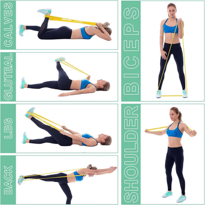 Resistance Bands, Pull Up Bands, Workout Bands for Exercise, Thick Heavy Resistance Band Set with Door Anchor, Elastic Bands for Body Stretching, Training at Home/Gym for Men & Women