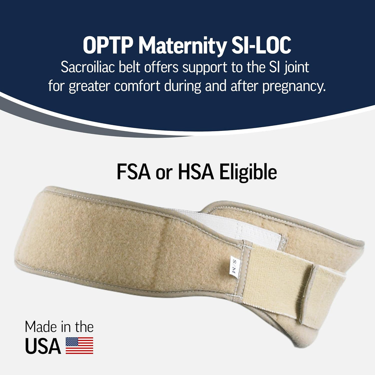 Maternity SI-LOC Support Belt – Comfortable Compression Pelvic Support Belt For Pregnancy and Postpartum SI Joint Belts for Women, Made in the USA – Small/Medium