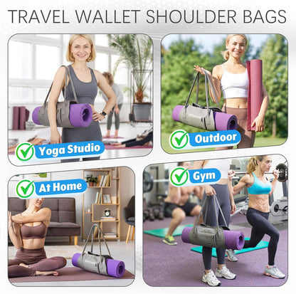 Exercise Yoga Mat Carrying Shoulder Strap Bag with Internal and Outside Storge Pocket (Yoga Mat is NOT Included)