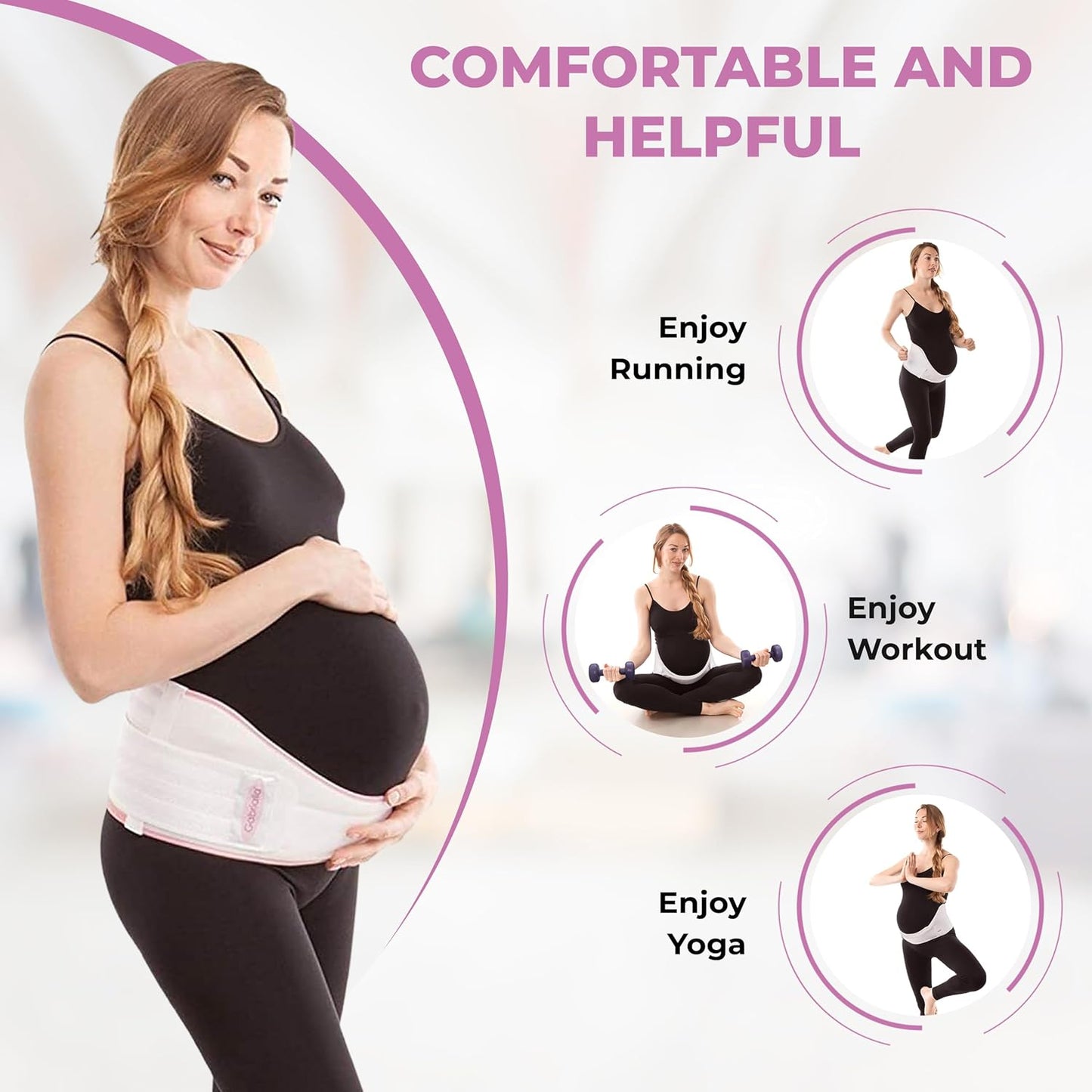 Cotton Lined Pregnancy Belly Band for Pregnant Women, Soft & Breathable, Pregnancy Must Haves Belly Support Band for Abdominal, Pelvic, Waist, Back Pain - Adjustable Maternity Support Belt