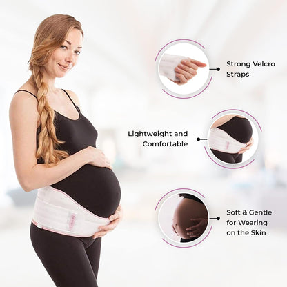 Cotton Lined Pregnancy Belly Band for Pregnant Women, Soft & Breathable, Pregnancy Must Haves Belly Support Band for Abdominal, Pelvic, Waist, Back Pain - Adjustable Maternity Support Belt