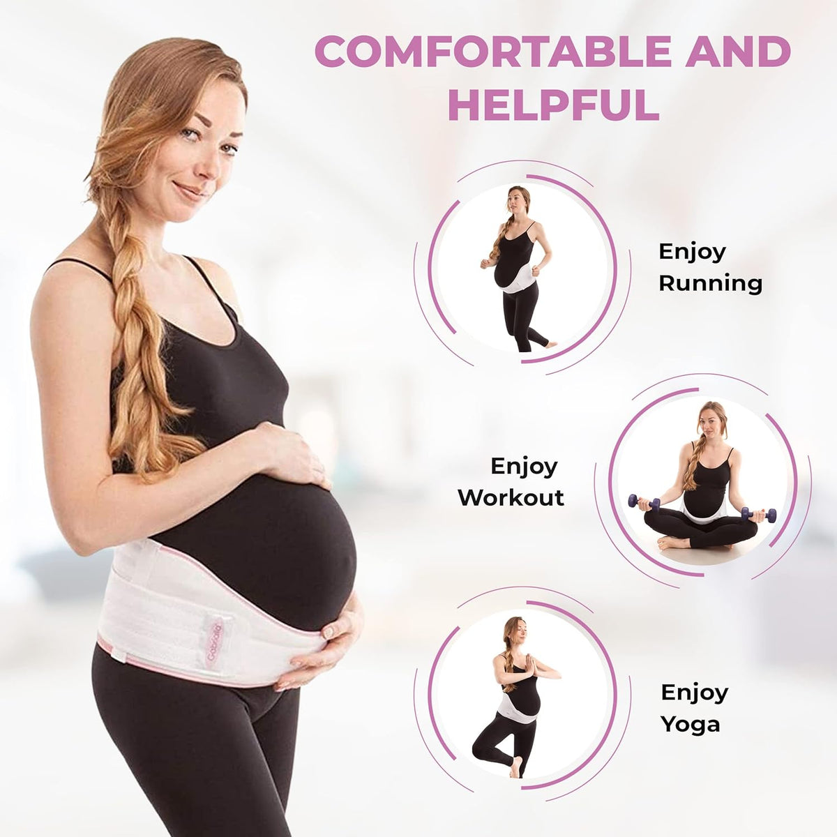 Cotton Lined Pregnancy Belly Band for Pregnant Women, Soft & Breathable, Pregnancy Must Haves Belly Support Band for Abdominal, Pelvic, Waist, Back Pain - Adjustable Maternity Support Belt