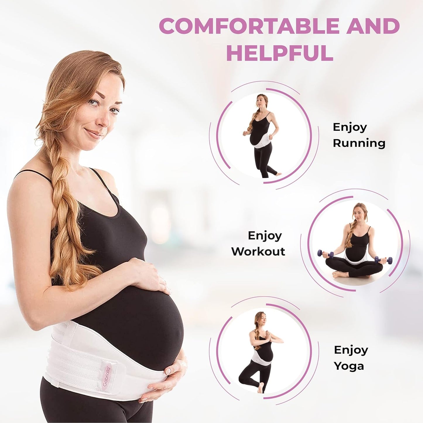 Cotton Lined Pregnancy Belly Band for Pregnant Women, Soft & Breathable, Pregnancy Must Haves Belly Support Band for Abdominal, Pelvic, Waist, Back Pain - Adjustable Maternity Support Belt