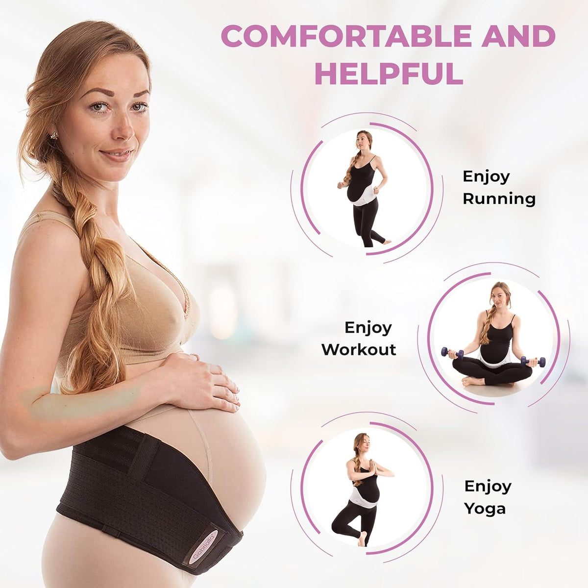 Cotton Lined Pregnancy Belly Band for Pregnant Women, Soft & Breathable, Pregnancy Must Haves Belly Support Band for Abdominal, Pelvic, Waist, Back Pain - Adjustable Maternity Support Belt