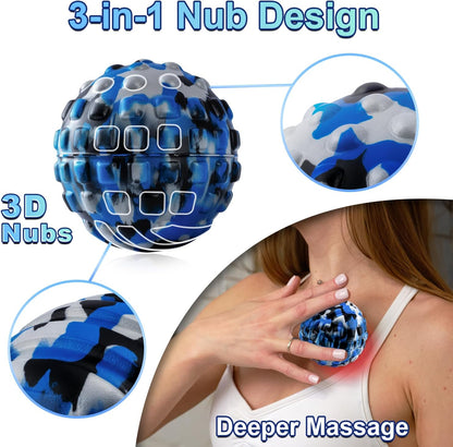 Deep Tissue Massage Ball for Exercise & Recovery - SGS Certification - Targets Back, Shoulder, Legs&Feet - Relieves Muscle Knots, Joint Pain&Tightness, Pressure Point Therapy- Myofascial Release Ball