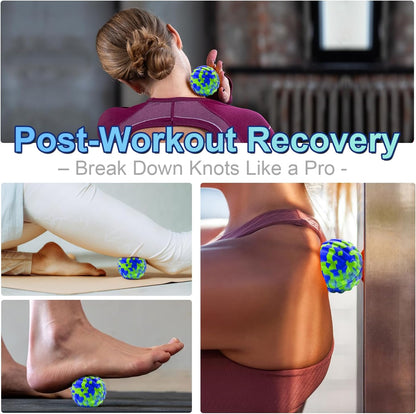 Deep Tissue Massage Ball for Exercise & Recovery - SGS Certification - Targets Back, Shoulder, Legs&Feet - Relieves Muscle Knots, Joint Pain&Tightness, Pressure Point Therapy- Myofascial Release Ball