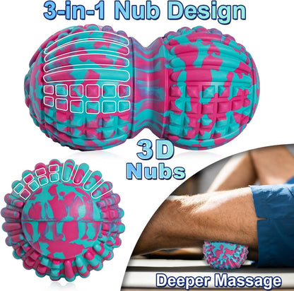 Deep Tissue Massage Ball for Exercise & Recovery - SGS Certification - Targets Back, Shoulder, Legs&Feet - Relieves Muscle Knots, Joint Pain&Tightness, Pressure Point Therapy- Myofascial Release Ball