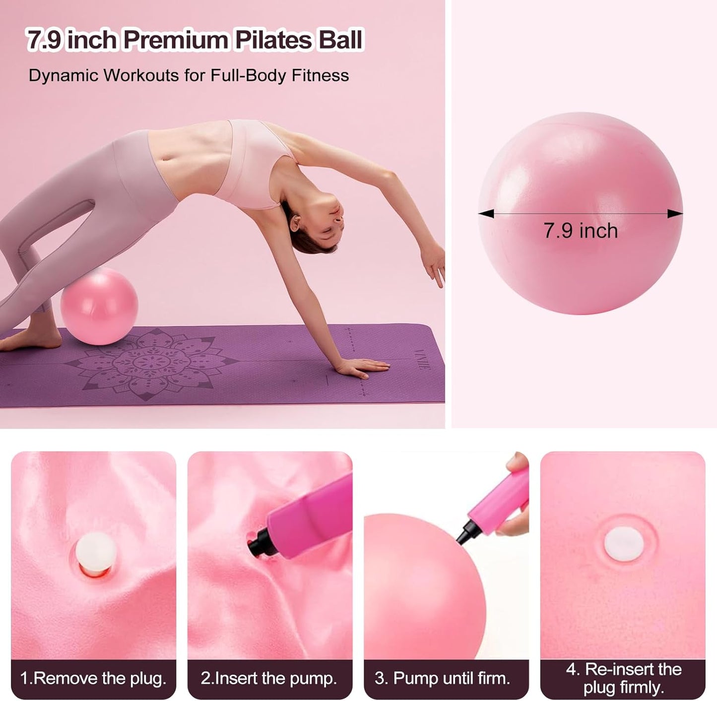Pilates Kit, Home Pilates Workout Kit for Women, Pilates Equipment with Pilates Ring and Ball, Yoga Block & 5 Resistance Bands, Ankle Weights, Sliders & Grip Socks, Workout Guide Included