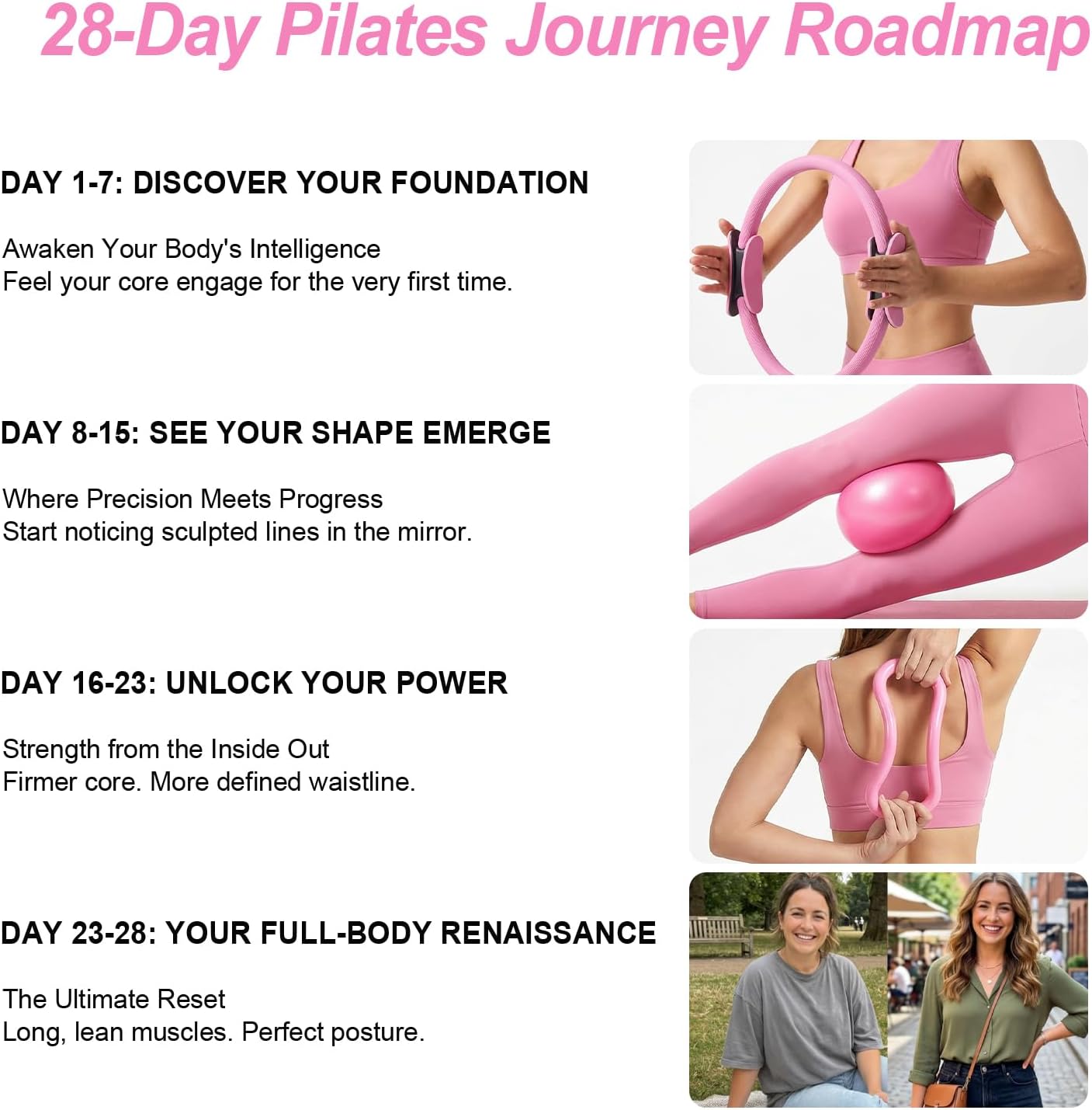 Home Pilates Ring and Ball Set for Women with 5 Resistance Bands 13 inch Magic Circle Workout Starter Kit for Beginners Full Body Toning 15 Min Daily Routine