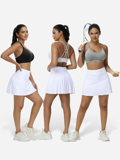 Strappy Cross Back Women Sports Bra Pack for Medium Support Workout | Removable Padded Cups, Spaghetti Strap, Comfort Seamless Wirefree, Soft Breathable Fabric, for Gym/Yoga/Pilates/Walking/Daily