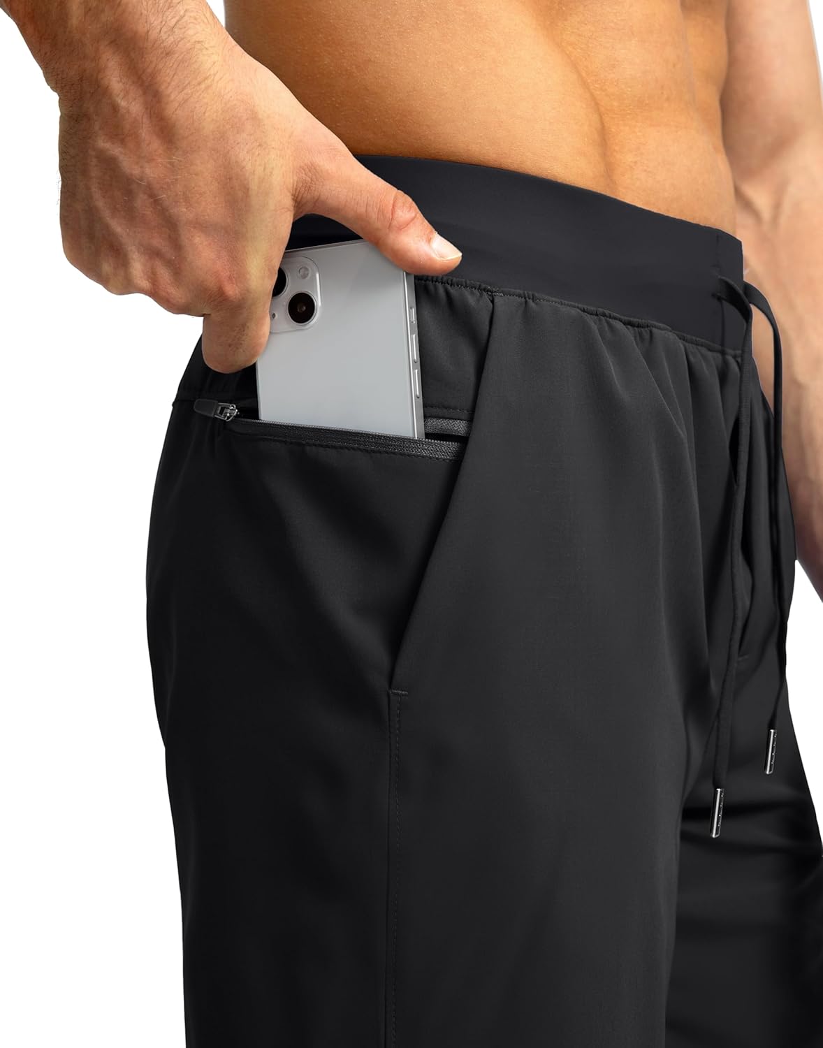 Soothfeel Men's Running Shorts with Zipper Pockets 9"/ 7"/ 5" Quick Dry Eight Basketball Gym Workout Athletic Shorts