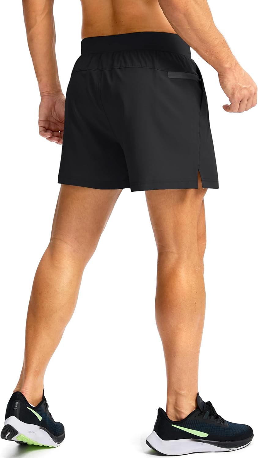 Soothfeel Men's Running Shorts with Zipper Pockets 9"/ 7"/ 5" Quick Dry Eight Basketball Gym Workout Athletic Shorts
