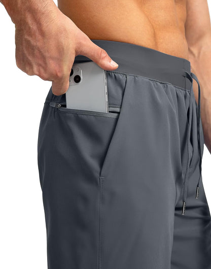 Soothfeel Men's Running Shorts with Zipper Pockets 9"/ 7"/ 5" Quick Dry Eight Basketball Gym Workout Athletic Shorts