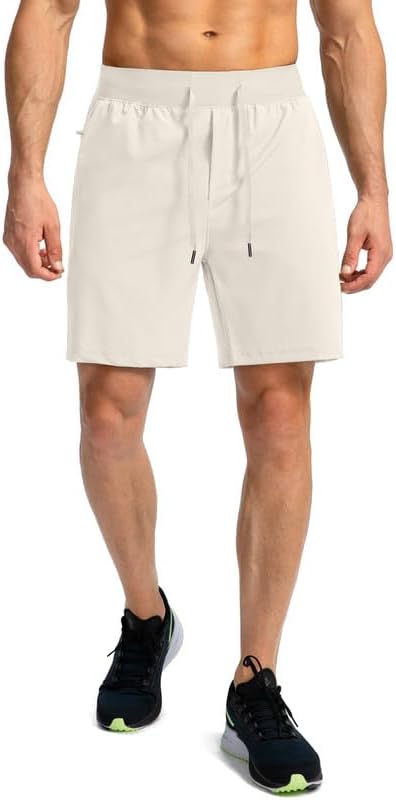 Soothfeel Men's Running Shorts with Zipper Pockets 9"/ 7"/ 5" Quick Dry Eight Basketball Gym Workout Athletic Shorts