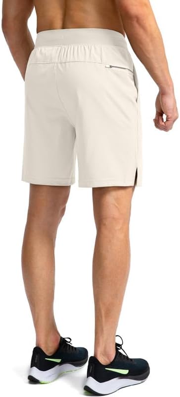 Soothfeel Men's Running Shorts with Zipper Pockets 9"/ 7"/ 5" Quick Dry Eight Basketball Gym Workout Athletic Shorts