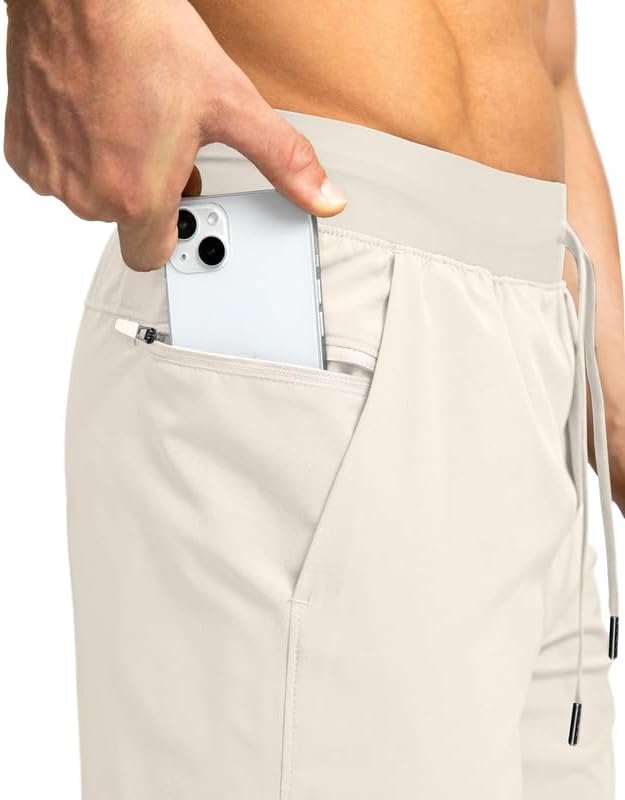 Soothfeel Men's Running Shorts with Zipper Pockets 9"/ 7"/ 5" Quick Dry Eight Basketball Gym Workout Athletic Shorts