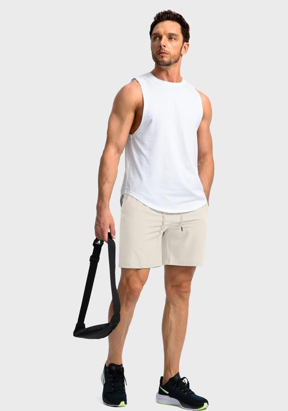 Soothfeel Men's Running Shorts with Zipper Pockets 9"/ 7"/ 5" Quick Dry Eight Basketball Gym Workout Athletic Shorts