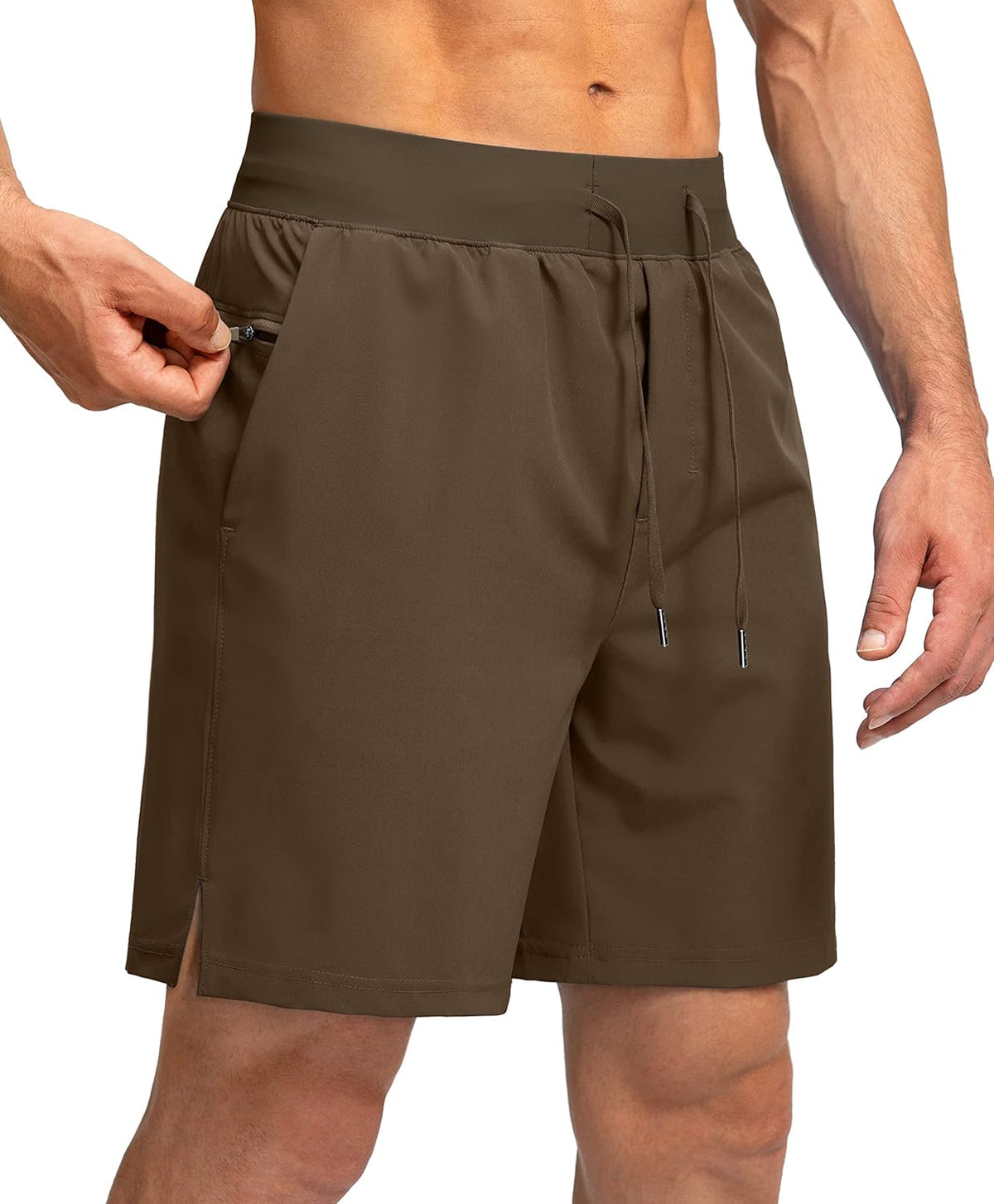 Soothfeel Men's Running Shorts with Zipper Pockets 9"/ 7"/ 5" Quick Dry Eight Basketball Gym Workout Athletic Shorts