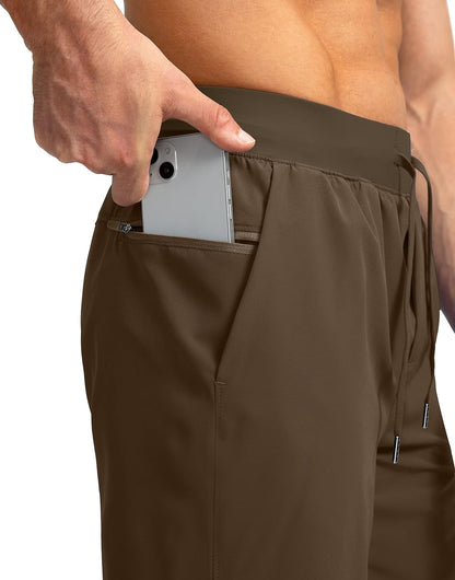 Soothfeel Men's Running Shorts with Zipper Pockets 9"/ 7"/ 5" Quick Dry Eight Basketball Gym Workout Athletic Shorts