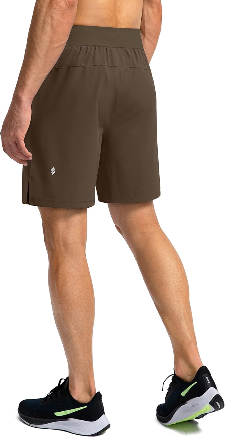 Soothfeel Men's Running Shorts with Zipper Pockets 9"/ 7"/ 5" Quick Dry Eight Basketball Gym Workout Athletic Shorts