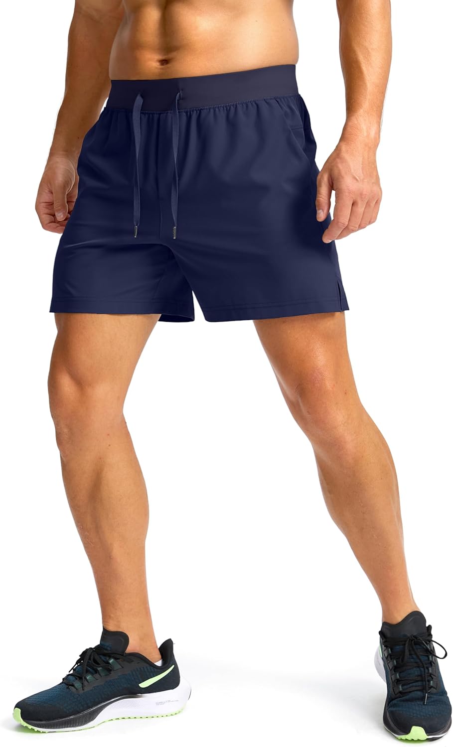 Soothfeel Men's Running Shorts with Zipper Pockets 9"/ 7"/ 5" Quick Dry Eight Basketball Gym Workout Athletic Shorts